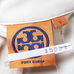 Pre Owned Tory Burch Cream Jersey Beaded Daria Sleeveless Dress S