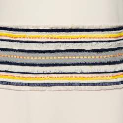 Pre Owned Tory Burch Cream Jersey Beaded Daria Sleeveless Dress S