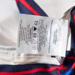Tory Burch Navy Blue Valley Plaid Silk Harper Pant M