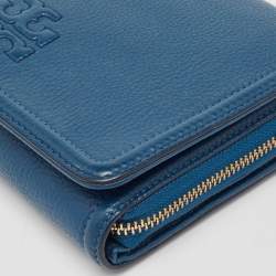 Pre Owned Tory Burch Blue Leather Thea Crossbody Bag