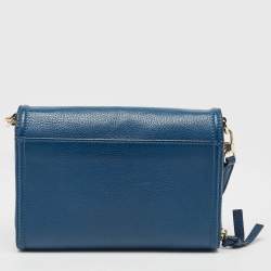 Pre Owned Tory Burch Blue Leather Thea Crossbody Bag