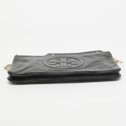 Tory Burch Black Leather Reva Chain Clutch