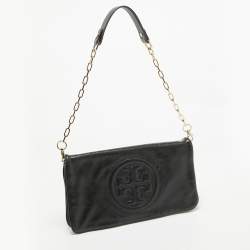 Tory Burch Black Leather Reva Chain Clutch