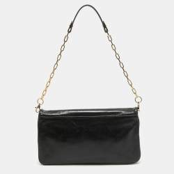 Tory Burch Black Leather Reva Chain Clutch