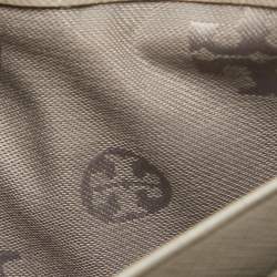 Tory Burch Light Grey Leather Robinson Wallet On Chain