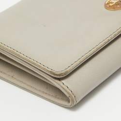 Tory Burch Light Grey Leather Robinson Wallet On Chain