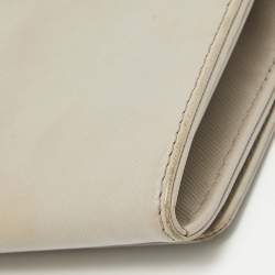 Tory Burch Light Grey Leather Robinson Wallet On Chain