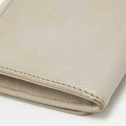 Tory Burch Light Grey Leather Robinson Wallet On Chain