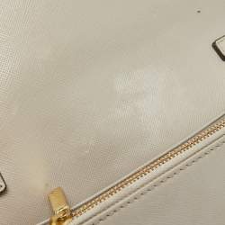 Tory Burch Light Grey Leather Robinson Wallet On Chain