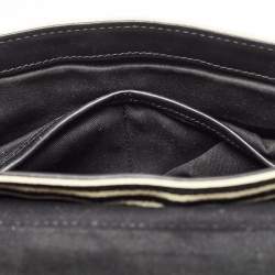 Tory Burch Black/White Stripe Leather Kerrington Crossbody Bag