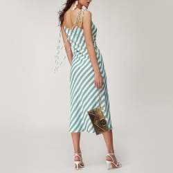 Pre Owned Tory Burch Gold Leather Robinson Envelope Wristlet Clutch