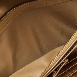 Pre Owned Tory Burch Gold Leather Robinson Envelope Wristlet Clutch