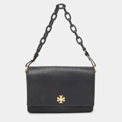 Tory Burch Black Leather Kira Shoulder Bag