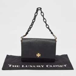 Tory Burch Black Leather Kira Shoulder Bag