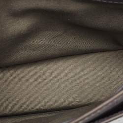 Tory Burch Grey Croc Embossed Leather and Suede Robinson Top Handle Bag