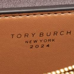 Pre Owned Tory Burch Burgundy Glossy Leather Eleanor Dragon Rectangular Shoulder Bag