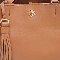 Pre Owned Tory Burch Brown Leather Brooke Tote