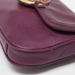 Pre Owned Tory Burch Purple Leather Mini Amanda Crossbody Bag