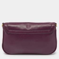 Pre Owned Tory Burch Purple Leather Mini Amanda Crossbody Bag