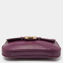 Pre Owned Tory Burch Purple Leather Mini Amanda Crossbody Bag