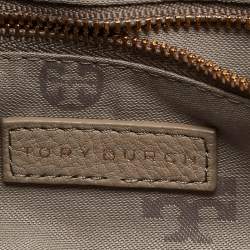 Pre Owned Tory Burch Beige Leather Bombe Flap Shoulder Bag