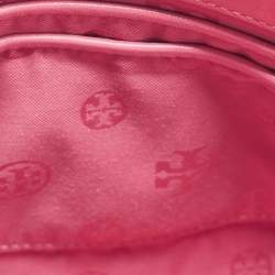 Pre Owned Tory Burch Pink Leather Small Fleming Shoulder Bag