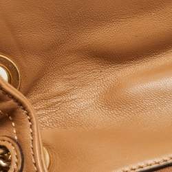 Pre Owned Tory Burch Brown Quilted Leather Fleming Shoulder Bag