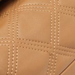 Pre Owned Tory Burch Brown Quilted Leather Fleming Shoulder Bag