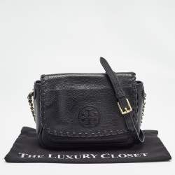 Pre Owned Tory Burch Black Leather Mini Marion Crossbody Bag