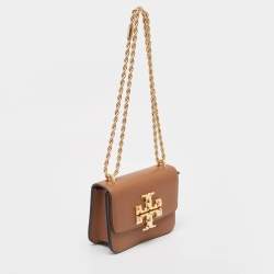 Pre Owned Tory Burch Brown Leather Eleanor Shoulder Bag