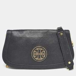 Pre Owned Tory Burch Black Leather Amanda Crossbody Bag