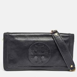 Tory Burch Black Leather Reva Chain Flap Bag