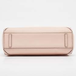 Pre Owned Tory Burch Peach Leather Robinson Tote