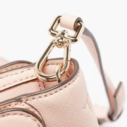 Pre Owned Tory Burch Peach Leather Robinson Tote