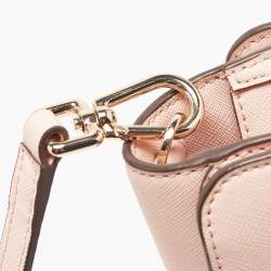 Pre Owned Tory Burch Peach Leather Robinson Tote