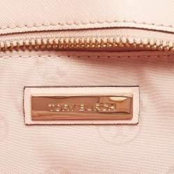 Pre Owned Tory Burch Peach Leather Robinson Tote