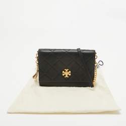 Pre Owned Tory Burch Black Leather Georgia Clutch Bag