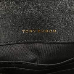 Pre Owned Tory Burch Black Leather Georgia Clutch Bag