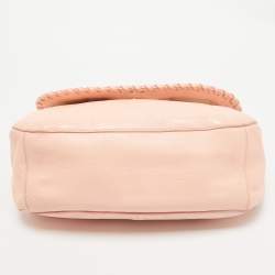 Pre Owned Tory Burch Peach Leather Marion Shoulder Bag