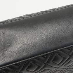 Tory Burch Black Quilted Leather Fleming Shoulder Bag