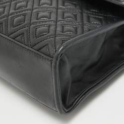 Tory Burch Black Quilted Leather Fleming Shoulder Bag