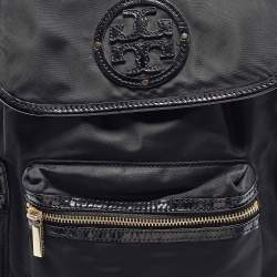 Tory Burch Black Nylon Bill Backpack