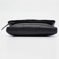 Pre Owned Tory Burch Black Leather Foldover Crossbody Bag