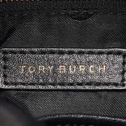 Pre Owned Tory Burch Black Leather Foldover Crossbody Bag