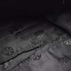 Pre Owned Tory Burch Black Leather Foldover Crossbody Bag