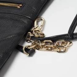 Pre Owned Tory Burch Black Leather Foldover Crossbody Bag