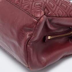 Tory Burch Burgundy Quilted Leather Fleming Chain Tote