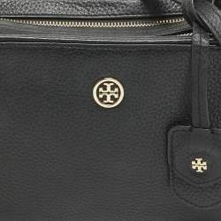 Pre Owned Tory Burch Black Leather Robinson Double Zip Crossbody Bag
