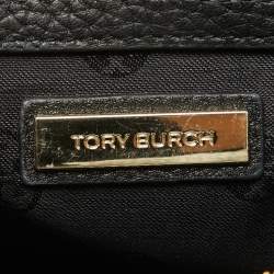 Pre Owned Tory Burch Black Leather Robinson Double Zip Crossbody Bag