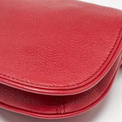 Pre Owned Tory Burch Red Leather Britten Crossbody Bag